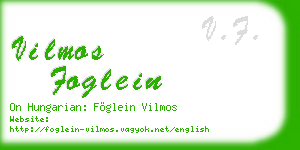 vilmos foglein business card