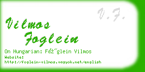 vilmos foglein business card